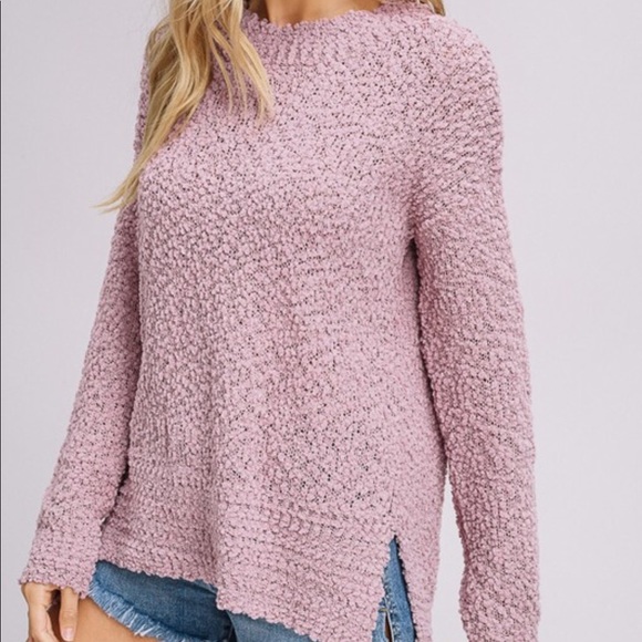 Mauve Long Sleeve Pullover Sweater - Picture 5 of 6